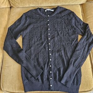 Zara Black Cardigan With Sequin Buttons. Large